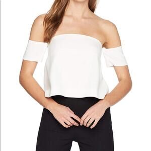 NWT Ramy Brook Lynn strapless cropped white top